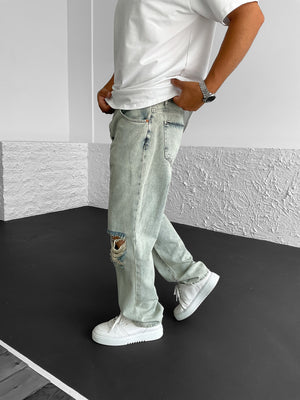 Blue Ripped Baggy Jeans BB6757