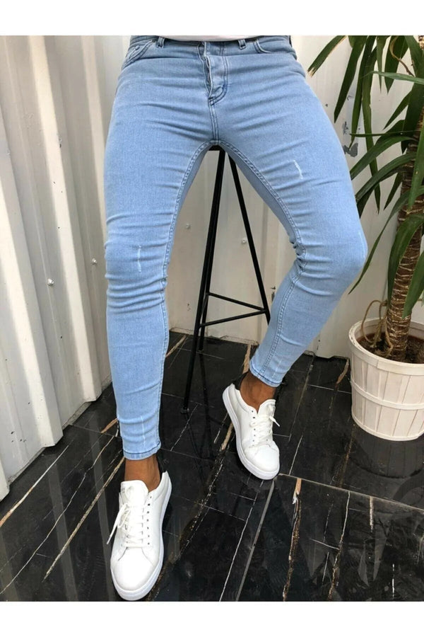 Ice Blue Ripped Skinny Jeans 999