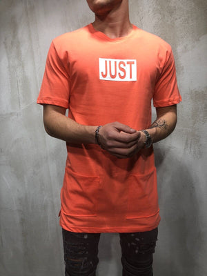 Orange Printed Oversize T-Shirt A17 Streetwear T-Shirts - Sneakerjeans