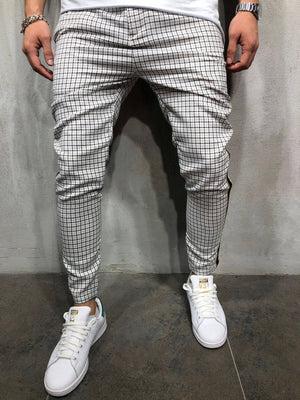 Side Striped Checkered Casual Jogger Pant A147 Streetwear Jogger Pants - Sneakerjeans