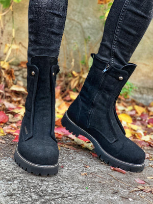 Sneakerjeans Black Suede Military Boots CH027