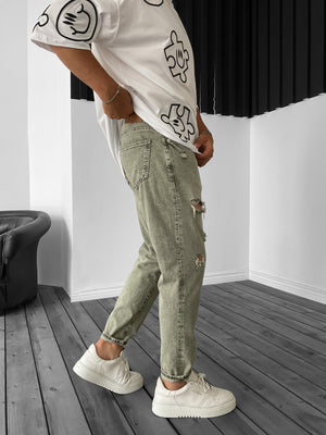 Khaki Ripped Jeans BB6750