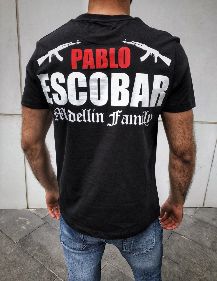 Black Escobar Medellin Family Printed T-Shirt OT11 Streetwear T-Shirts - Sneakerjeans