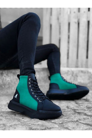 Black Green Sneaker Boot BA0256