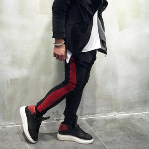 Black Red Stripe Jogger Pant SJ252 Streetwear Jogger Pants - Sneakerjeans