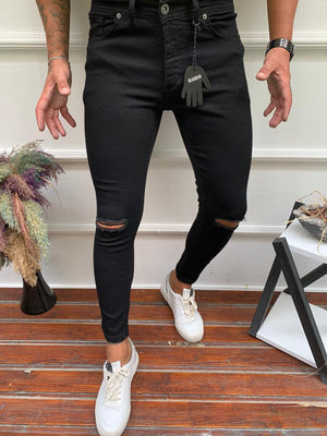 Black Ripped Skinny Jeans BH01
