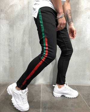 Black Side Striped Skinny Jeans A130 Streetwear Mens Jeans - Sneakerjeans
