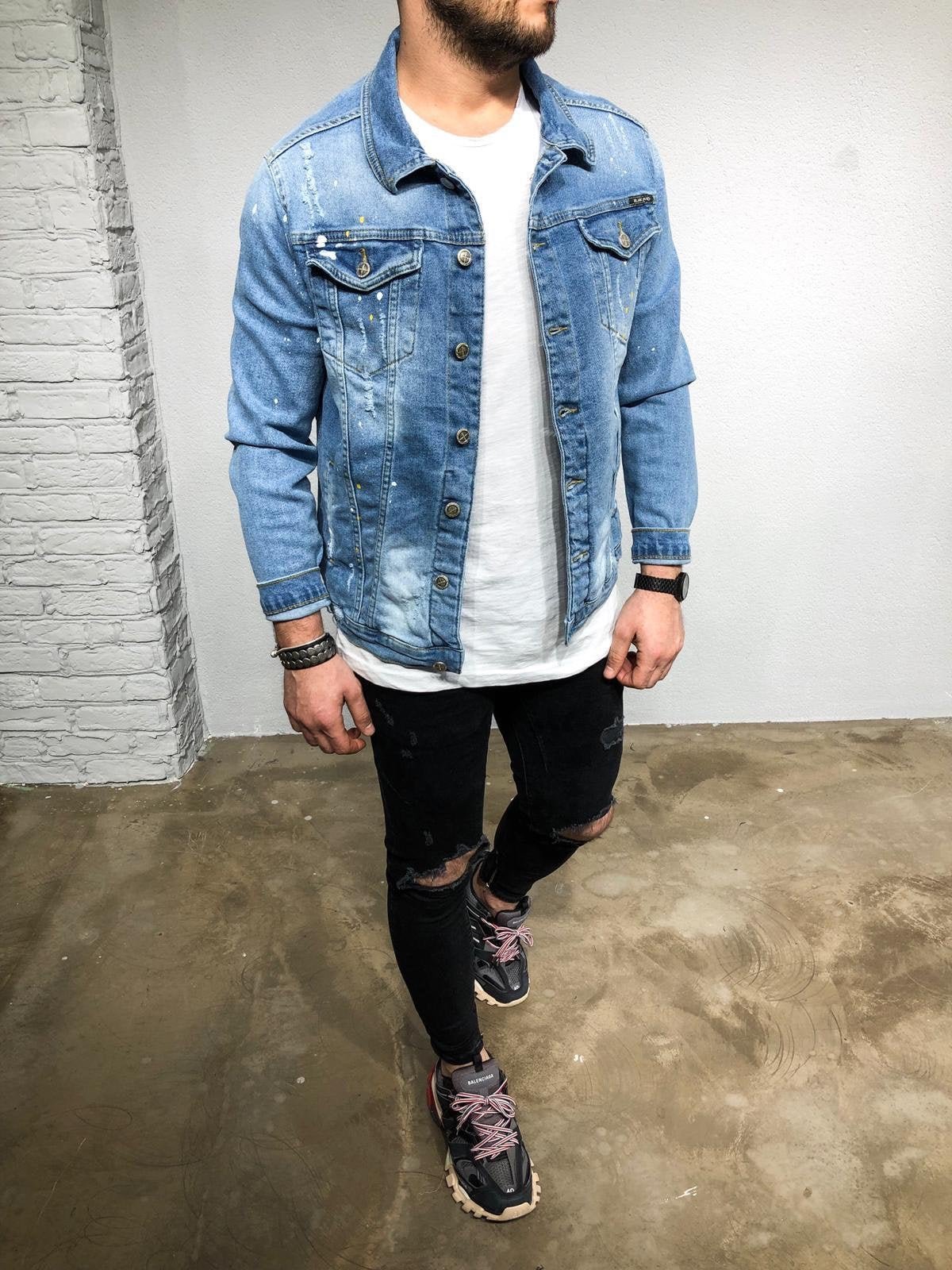 streetwear jean jacket outfits men