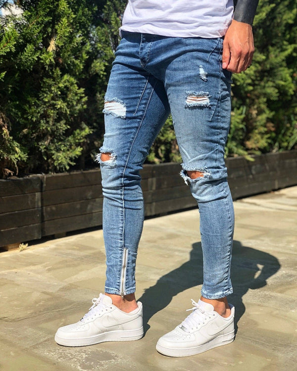 Nine West Jeans Ankle Zippers Size 8 Medium Wash Skinny