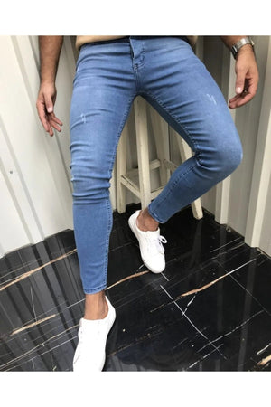 Blue Ripped Skinny Jeans 999