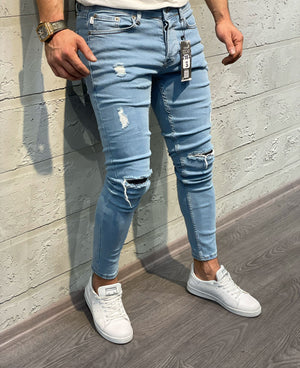 Blue Ripped Skinny Jeans DD79