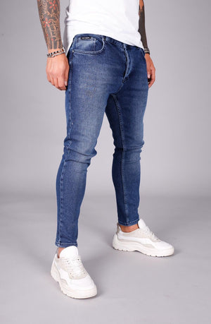 Blue Skinny Fit Jeans  BI-033 Streetwear Jeans - Sneakerjeans