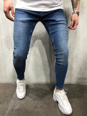 Blue Ultra Skinny Fit Denim AY307 Streetwear Jeans - Sneakerjeans