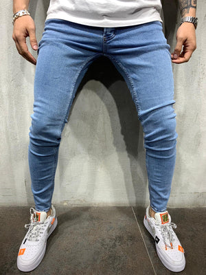 Blue Washed Slim Fit Mens Jeans AY540 Streetwear Mens Jeans - Sneakerjeans