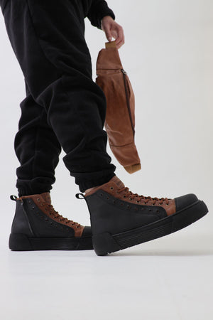 Brown Black Sneaker CH167