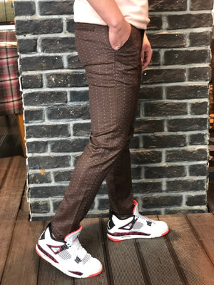 Brown Smoke Slim Fit Casual Pant DJ142 Streetwear Pant - Sneakerjeans