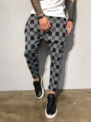 Gray Checkered Jogger Pant B356 Streetwear Jogger Pants - Sneakerjeans