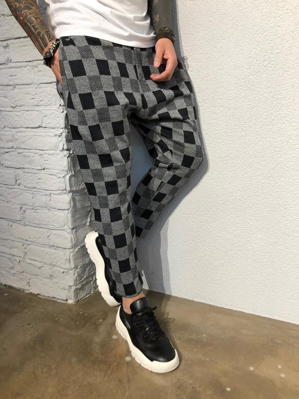 Gray Checkered Jogger Pant B356 Streetwear Jogger Pants - Sneakerjeans