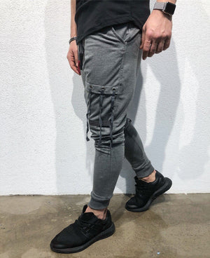 Gray Ribbons Jogger Pant B124 Streetwear Jogger Pants - Sneakerjeans