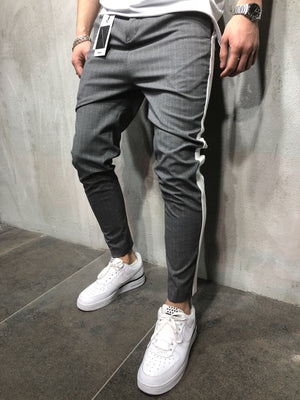 Gray Side Striped Casual Jogger Pant A113 Streetwear Jogger Pants - Sneakerjeans