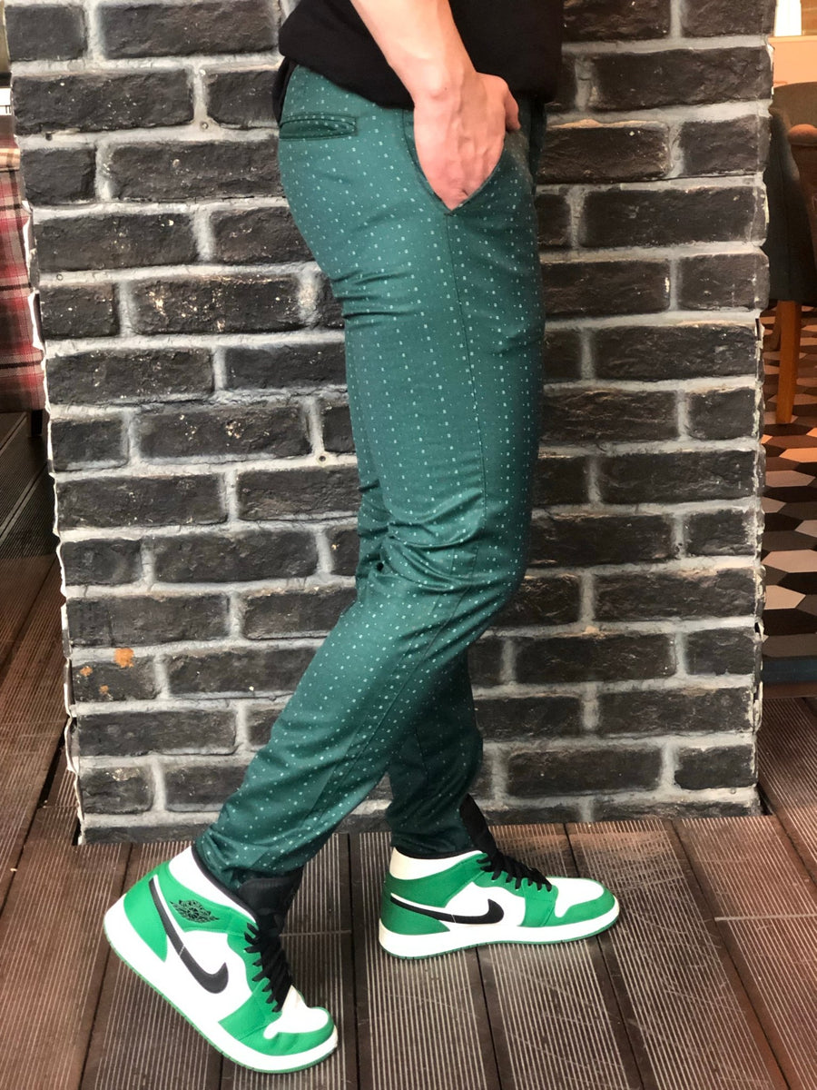 Green Slim Fit Casual Pant DJ110 Streetwear Pant - Sneakerjeans