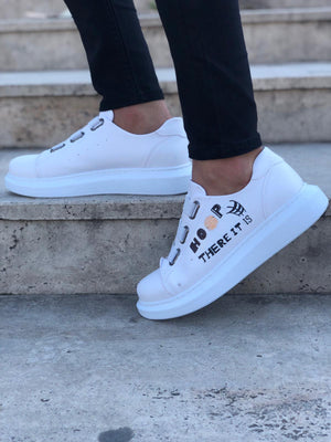 Hand Painted LEGENDS White Banding Custom Sneaker SJ03