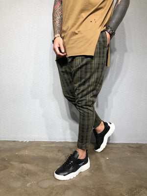 Khaki Checkered Jogger Pant BL210 Streetwear Jogger Pants - Sneakerjeans