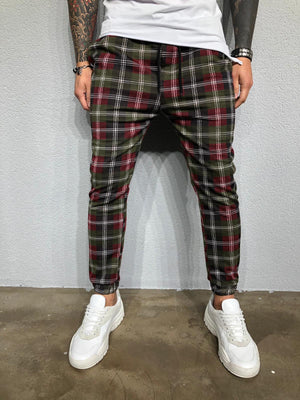 Khaki Checkered Jogger Pant BL417 Streetwear Jogger Pants - Sneakerjeans