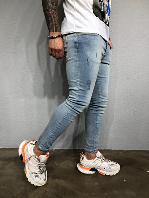 Light Blue Washed Ultra Skinny Pant BL435 Streetwear Jeans - Sneakerjeans