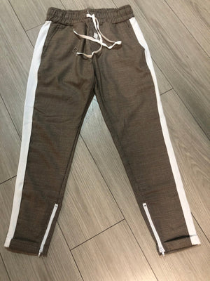 Light Brown Striped Jogger Pant KB126 Streetwear Jogger Pants