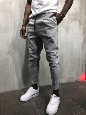 Light Gray Banding Casual Jogger Pant A56 Streetwear Jogger Pants - Sneakerjeans