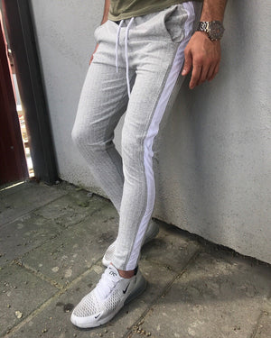 Light Gray Side Striped Jogger Pant HB16 Streetwear Jogger Pants - Sneakerjeans