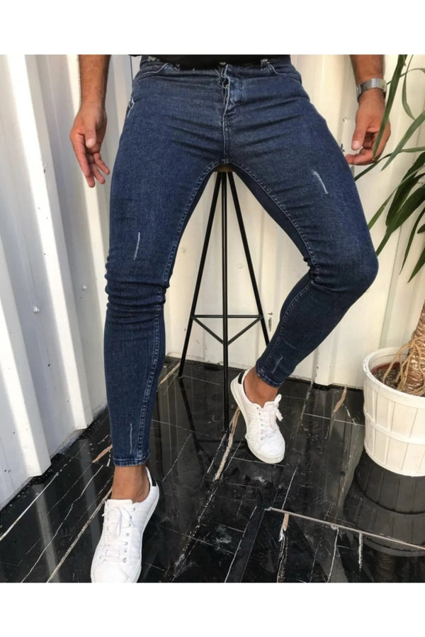 Navy Ripped Skinny Jeans 999