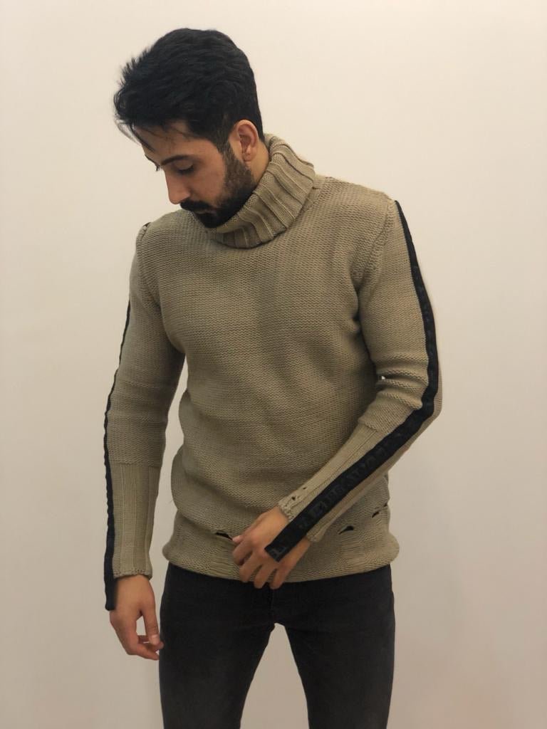 Sneakerjeans Beige Collar Sweater AY160