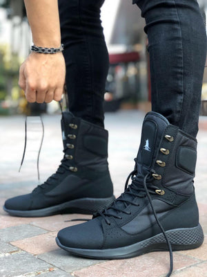 Sneakerjeans Black Combat Military Boots 222 - Sneakerjeans