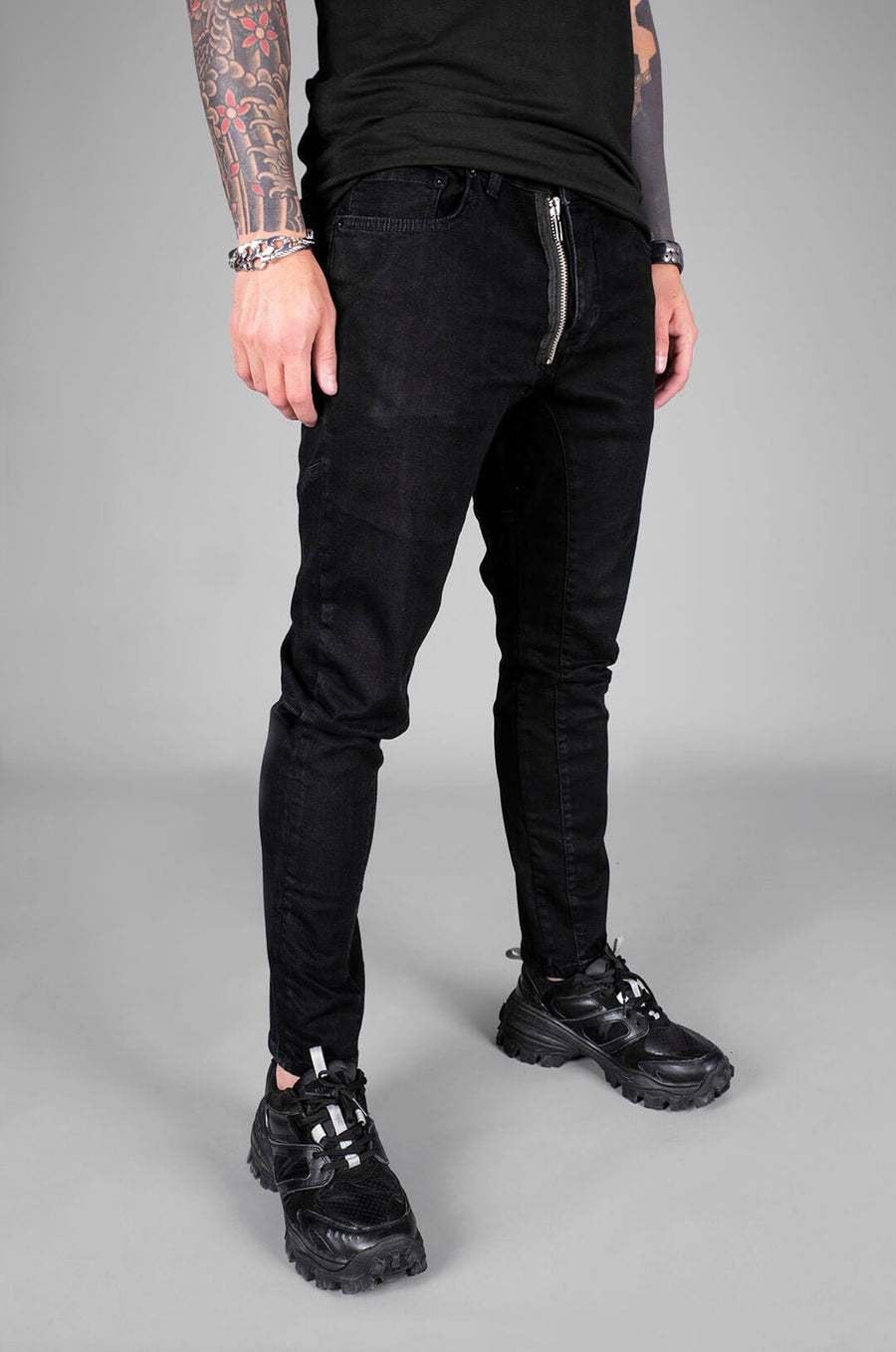Sneakerjeans Black Zippered Skinny Jeans 5506 - Sneakerjeans