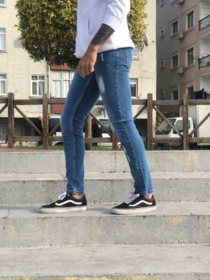 Sneakerjeans - Blue Ripped Skinny Jeans A228 - Sneakerjeans