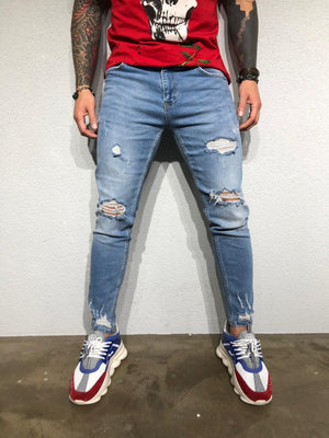 Sneakerjeans - Blue Ripped Skinny Jeans BL172 - Sneakerjeans