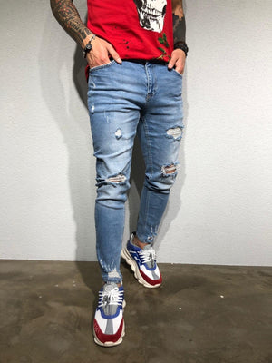 Sneakerjeans - Blue Ripped Skinny Jeans BL172 - Sneakerjeans