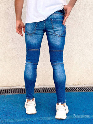 Sneakerjeans Blue Ripped Skinny Jeans R102