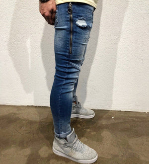 Sneakerjeans Blue Side Zipper Skinny Jeans B92 - Sneakerjeans
