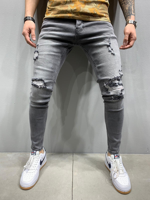 Sneakerjeans Gray Skinny Ripped Jeans AY822