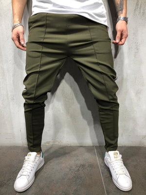 Khaki Side Striped Casual Jogger Pant A297 Streetwear Jogger Pants - Sneakerjeans