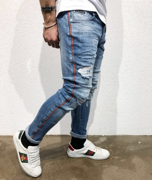 Sneakerjeans Side Striped Skinny Jeans B65 - Sneakerjeans