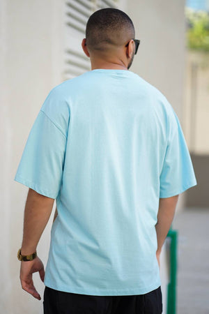 Sneakerjeans Turquoise Teddy Printed Oversize T-Shirt ES74