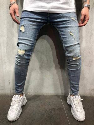 Blue Vintage Washed Ultra Skinny Jeans AY401 Streetwear Mens Jeans - Sneakerjeans