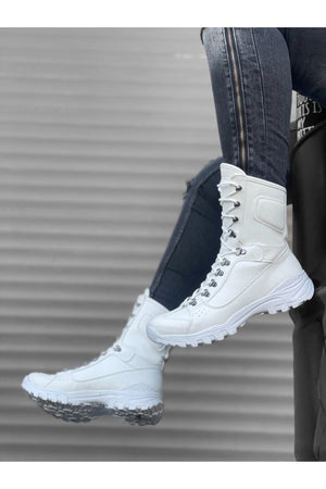 Triple White Combat Military Boots 605